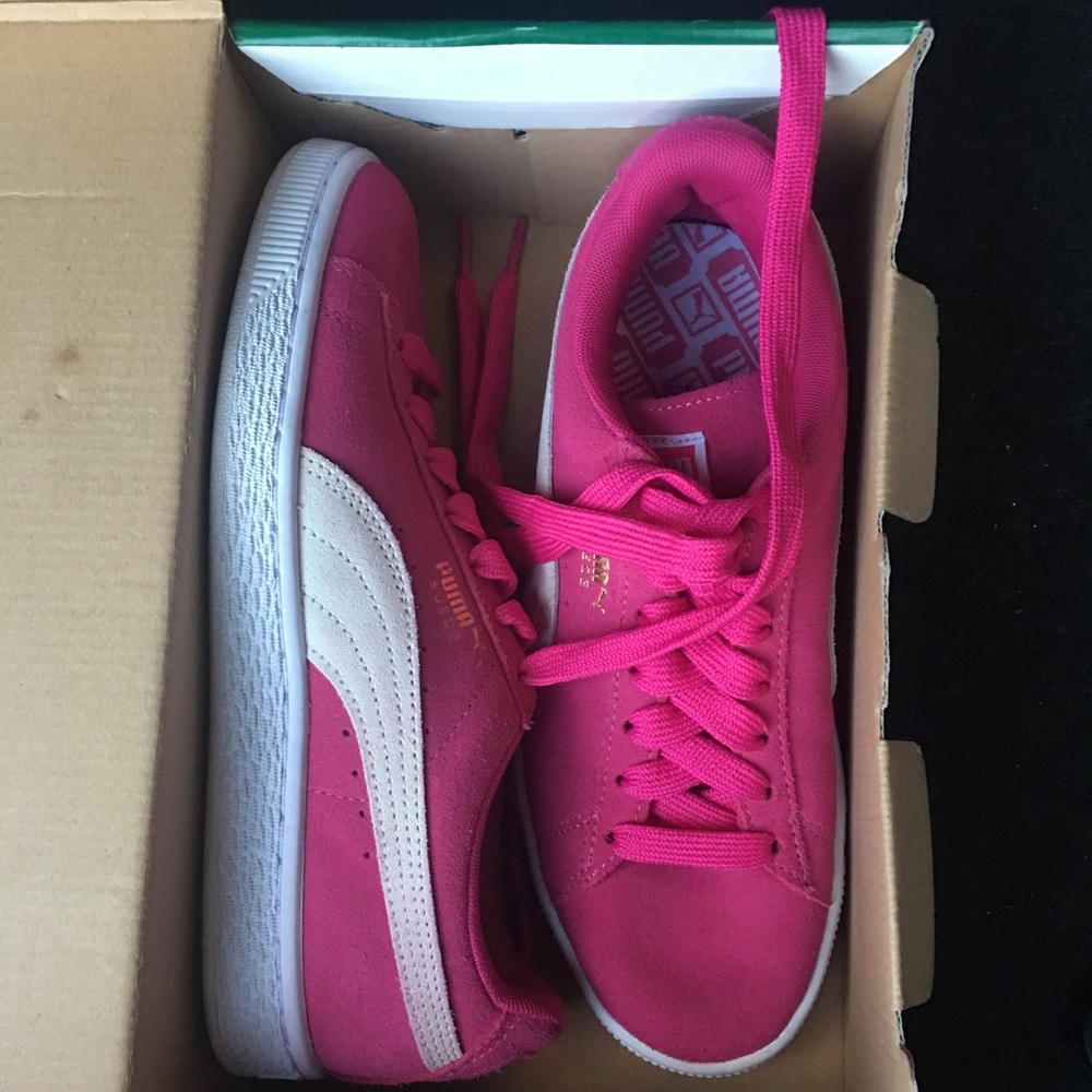 Pink and white pumas